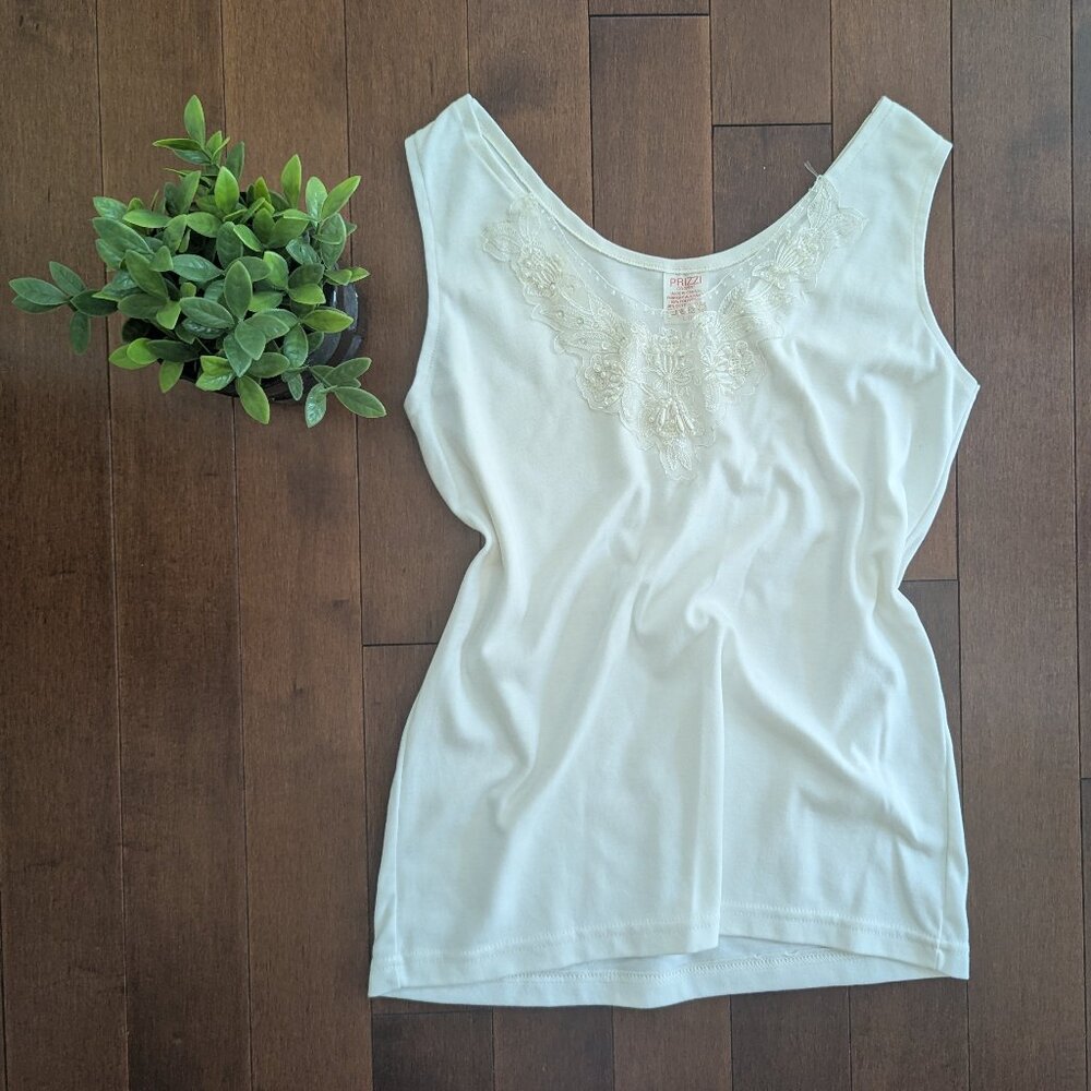 BEADED DETAIL VINTAGE TANK TOP